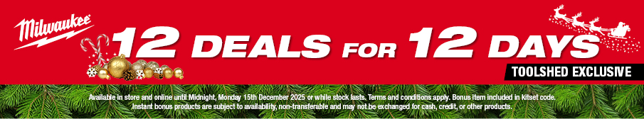 Milwaukee 12 Deals for 12 Days 4-15 Dec 2025